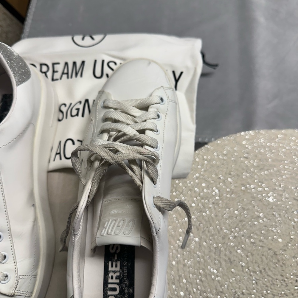 Women’s Golden Goose silver/white sneakers